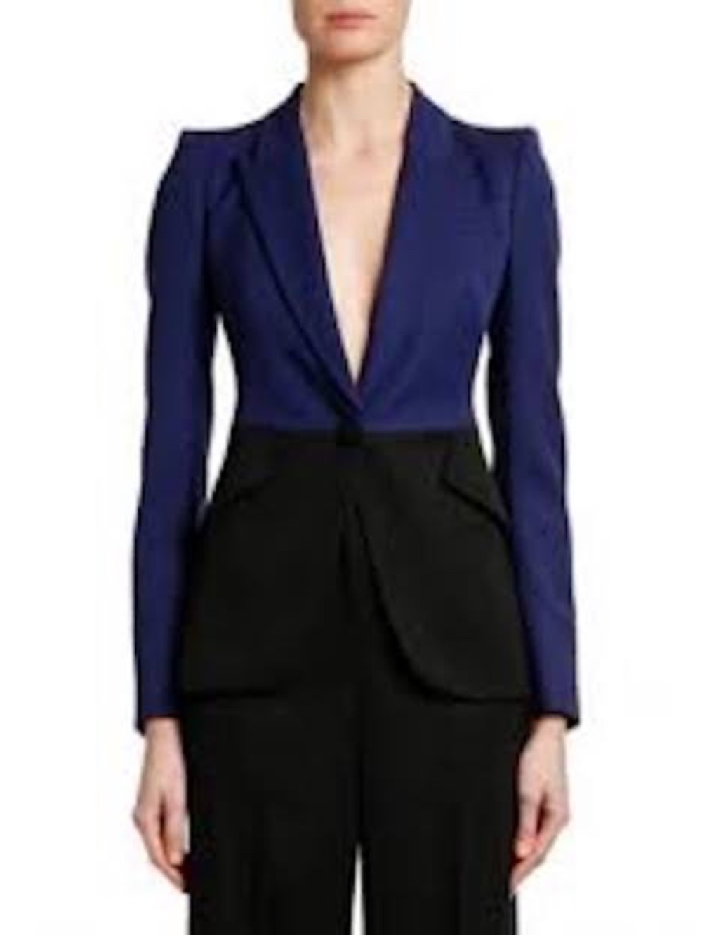 NWT! Alexander McQueen Blue/Black Colorblock Blazer IT38